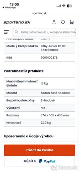 Sedačka na bicykel do 15kg Polysport Bilby - 5