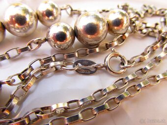 Starý dlhý strieborný náhrdelník, Ag 835 - 5