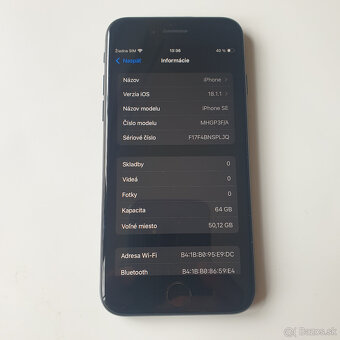 iPhone SE 2020 64 GB čierny veľmi pekný stav - 5