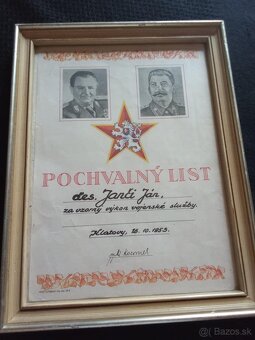pochvalny dekret 1953 - Ceskoslovensko. - 5