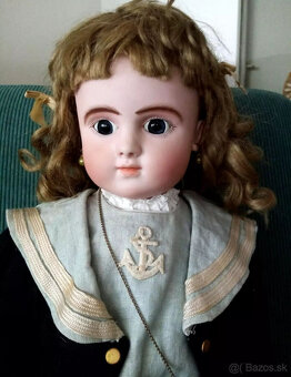 Vzácna stará francúzska bábika Baby Steiner so zatvorenými ú - 5