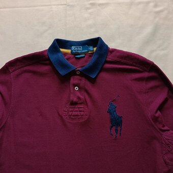 Polo Ralph Lauren bordová polokošeľa s dlhým rukávom tričko - 5