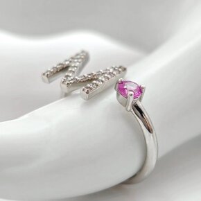 Zlatý prsteň s ružovými diamantami - 5