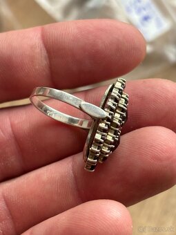 Strieborný prsteň - cesky granat - 5