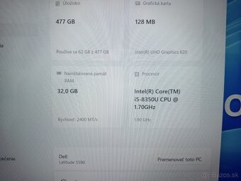 dotykový Dell Latitude 5590 ,Intel® Core™i5 ,32gb ram ,Win11 - 5