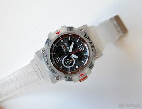 SMAEL 8007 Transparent Dual-Time vodotesné športové hodinky - 5