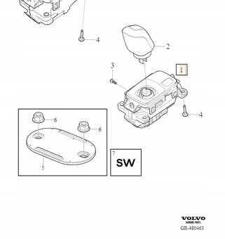 VOLVO pákový volič Orrefors 32280785 - 5