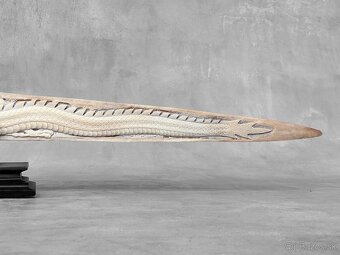 Ručne vyrezávaný Meč z mečúňa na stojane - Tiger a Drak 89cm - 5