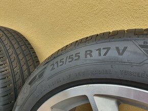 Originál hliníkové disky Citroen R17+letné pneu 215/55 - 5