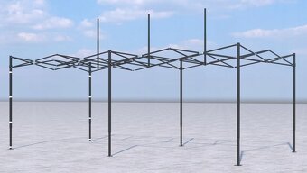Nožnicový skladaci stan 6x3m s bočnou plachtou - 5