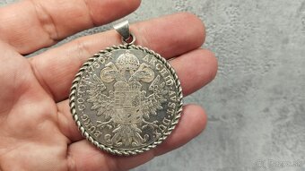 Velká stříbrná mince - tolar Marie Terezie packetou - 5