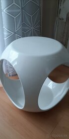 Dizajnový stolík Nono - biely, vysoký lesk - 5