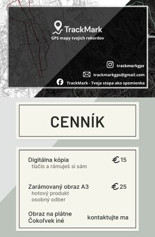 Originálny darček pre bežcov - obraz z GPS mapy - 5