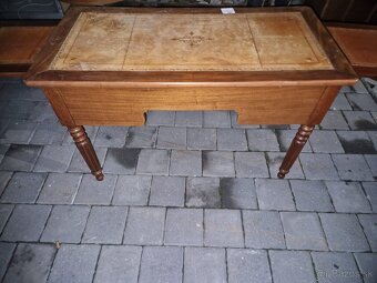 15 - Predám štýlový písací stôl s koženou pracovnou doskou - 5