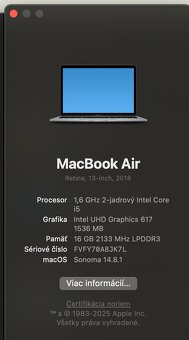 MacBook Air 13” (2018) – 16 GB RAM, 256 GB – výborný stav - 5
