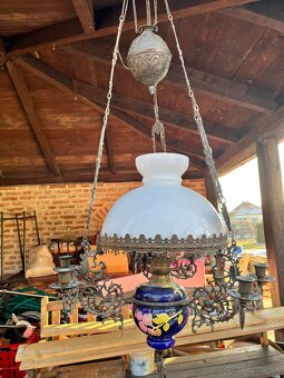 Starožitná petrolejová lampa - 5