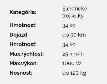 Elektrická trojkolka pre ZŤP Runner 800 Plus - 5