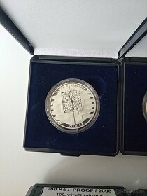 Strieborné mince 200 korún kč PROOF - 5