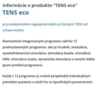 TENS eco 2-kanálový elektrický stimulačný prístroj - 5