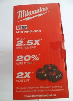 Nová AKU sada Milwaukee M18 NRG-503 - 5