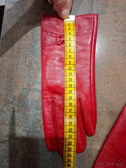 Cervene kozene rukavice - 5