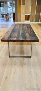 XXL 240cm Masívny drevený stôl- 200rokov staré dubové drevo - 5