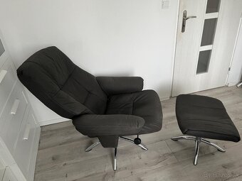 Relaxačné kreslo s podnožkou- tmavo šedé - 5