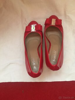 Červené lodičky lakované 38 - 5