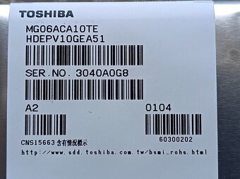 10TB Toshiba MG06 a 8TB MG08 ENTERPRISE -CMR NAS - nepouzite - 5