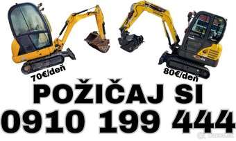 Prenájom minibagra JCB 16c - 5