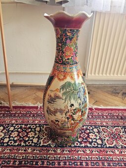 Dekoratívna porcelánová váza 72 cm – ručne maľovaná, orient - 5