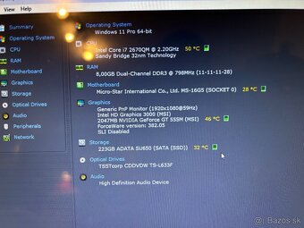 Herný MSI GE620DX-15,6"FHD,i7,8gb ram,GT 555m,256gb - 5