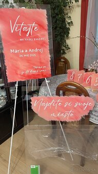 Svadobná výzdoba - zasadací poriadok, uvítaciu tabuľa - 5