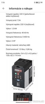 Frekvenčný menič Vevor 1.5kw - 5