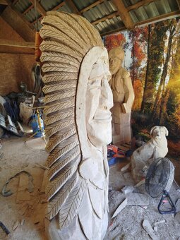 Indián - drevená socha - 5