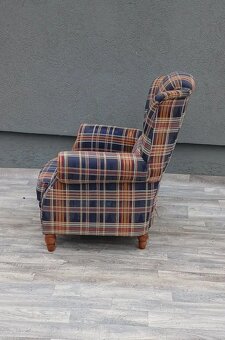 Kreslo “ UŠIAK “ kárované. - 5