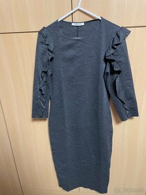 Zara sivé šaty s volánmi, 36, S - 5