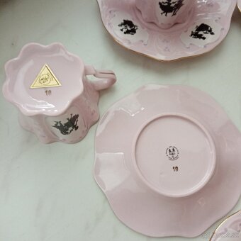 Kávová súprava ružový porcelán Oľga - 5