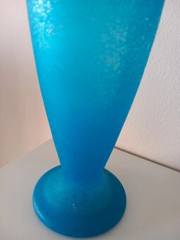 Staršia modrá váza s efektom orosenia 24x4 cm - 5