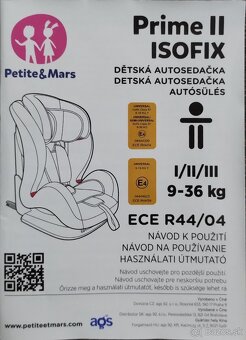 PETITE&MARS Autosedačka Prime II Isofix Blue Air (9-36 kg) - 5