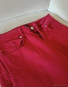 Červené elastické nohavice - 5