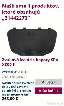 Volvo XC90 2016- zvukova izolacia kapoty - 5