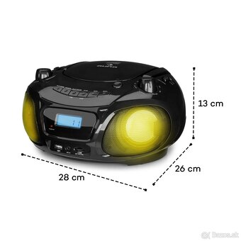 Svietiiace CD rádio Auna s mikrofónom, USB, Bluetooth - 5
