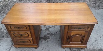 Rustikálny masivný písací stôl - 5