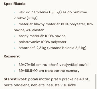 Baby bjorn lehátko - 5
