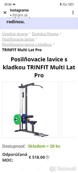 Predám fitnes stroj horná a spodná kladka - 5