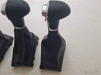 Radiaca páka pre automat AUDI / čierna biela červená nitka - 5