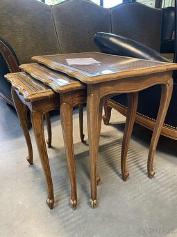 Vintage stolčeky, set trio, drevo, v 45x 55x 37 cm , dovoz B - 5