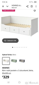 Ikea rozkladacia postel hemnes 80x200 - 5