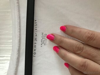 TOMMY HILFIGER originál white pánske tricko XL - 5